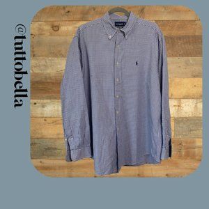 Ralph Lauren Golf "Tilden" Blue Plaid Shirt Size Large